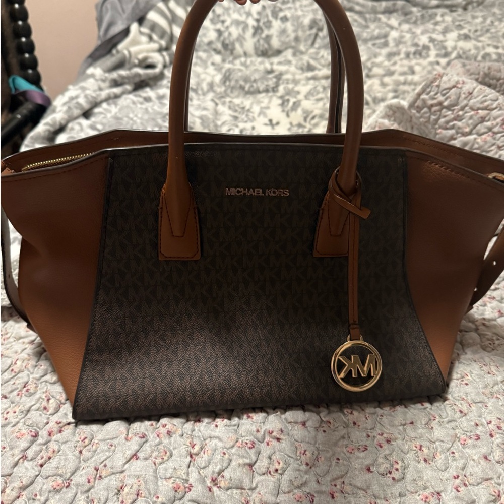 Michael Kors Black and Brown Satchel